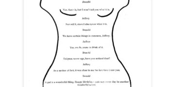 Revelan carta de cumpleaños de Epstein firmada por Trump en el área pélvica de una figura femenina