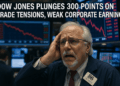 El Dow Jones se hunde 300 puntos por tensiones comerciales y débiles resultados empresariales