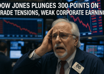 El Dow Jones se hunde 300 puntos por tensiones comerciales y débiles resultados empresariales