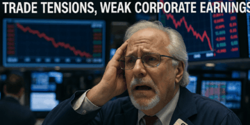 El Dow Jones se hunde 300 puntos por tensiones comerciales y débiles resultados empresariales