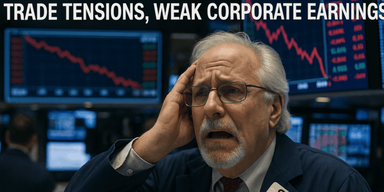 El Dow Jones se hunde 300 puntos por tensiones comerciales y débiles resultados empresariales