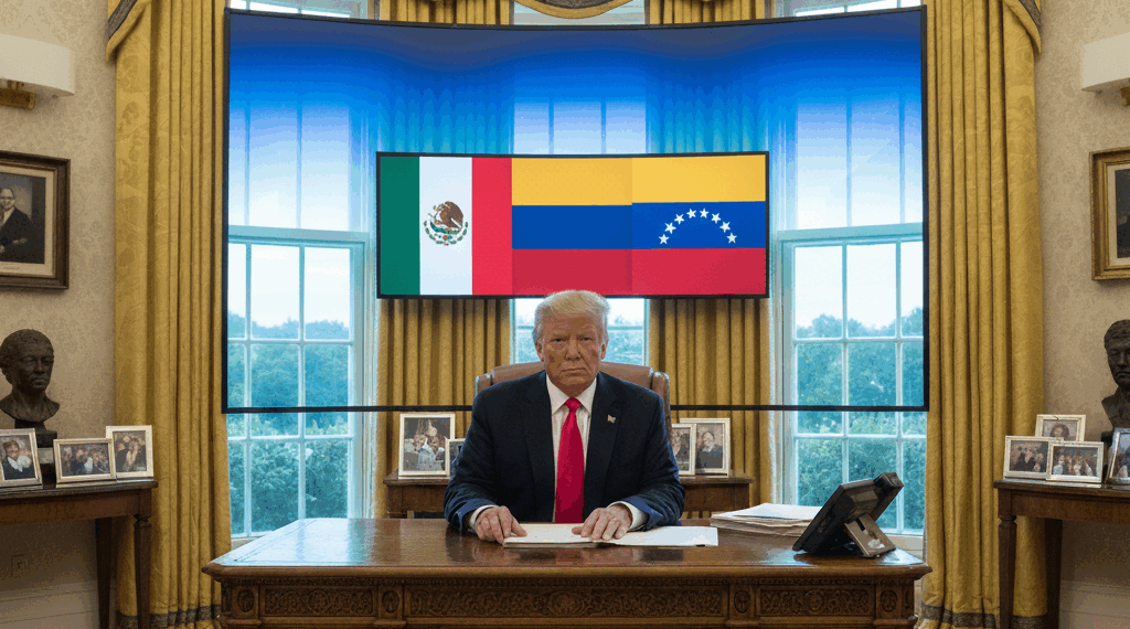 Trump inicia semana con fuertes declaraciones sobre México, Colombia y Venezuela