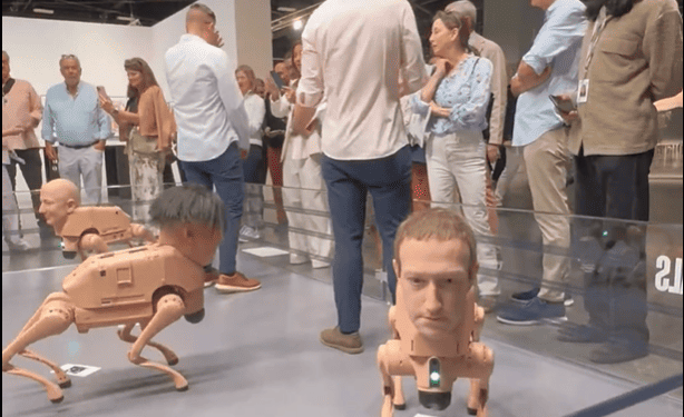 Perros robóticos con rostro de Musk, Warhol y otros famosos, causan revuelo en Art Basel Miami
