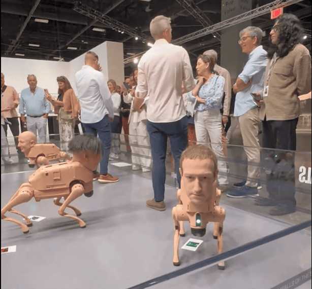 Perros robóticos con rostro de Musk, Warhol y otros famosos, causan revuelo en Art Basel Miami