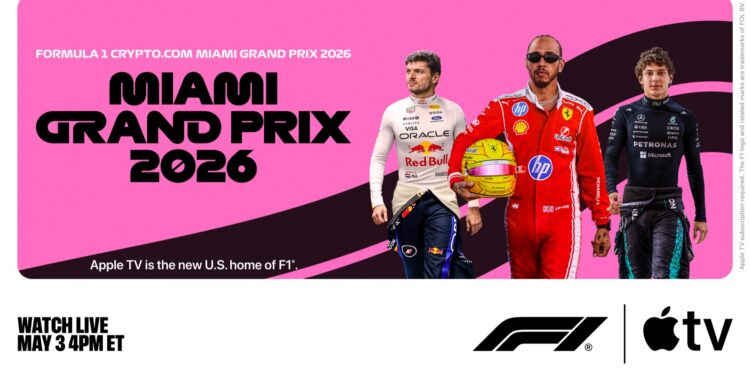 Apple TV impulsa la Fórmula 1 en EE.UU. con el GP de Miami y apuesta por el streaming deportivo