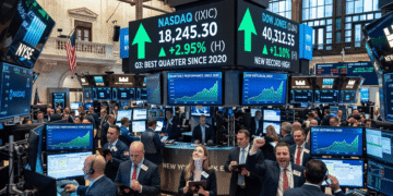 Nasdaq logra su mejor trimestre desde 2020 y el Dow Jones marca un nuevo récord