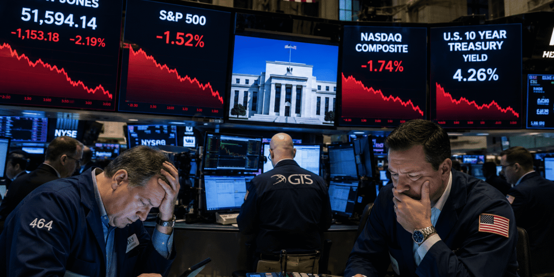 Wall Street castiga a la Reserva Federal: El Dow Jones sufre su peor caída desde 2025
