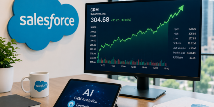 Salesforce se dispara 13% tras superar previsiones y acelerar su negocio de inteligencia artificial