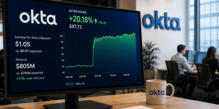 Okta se dispara 20% mientras la inteligencia artificial impulsa la demanda de seguridad