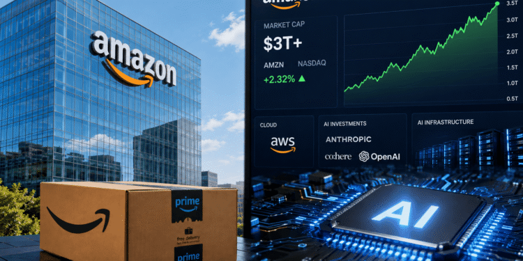 Amazon rompe la barrera de los $3 billones y acelera la carrera por dominar la inteligencia artificial