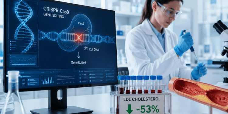 Edición genética logra reducir el colesterol LDL durante un año con una sola aplicación