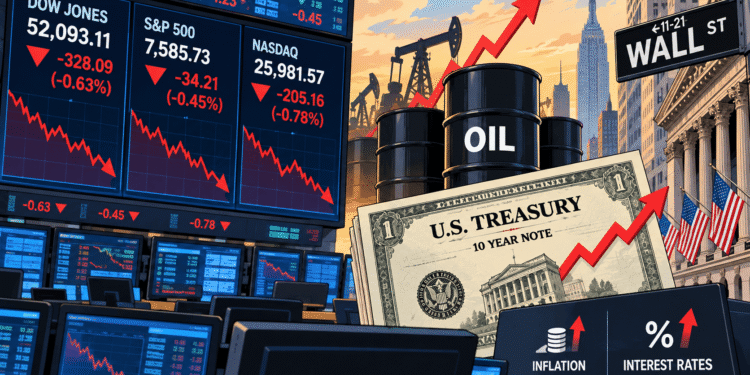 Wall Street cae por segundo día mientras petróleo y bonos elevan la presión sobre los mercados