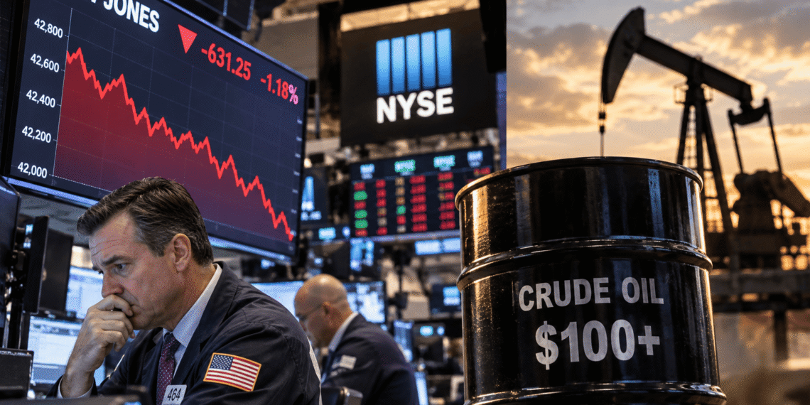 Dow Jones retrocede ante una combinación incómoda para el mercado: Tasas altas y petróleo sobre $100