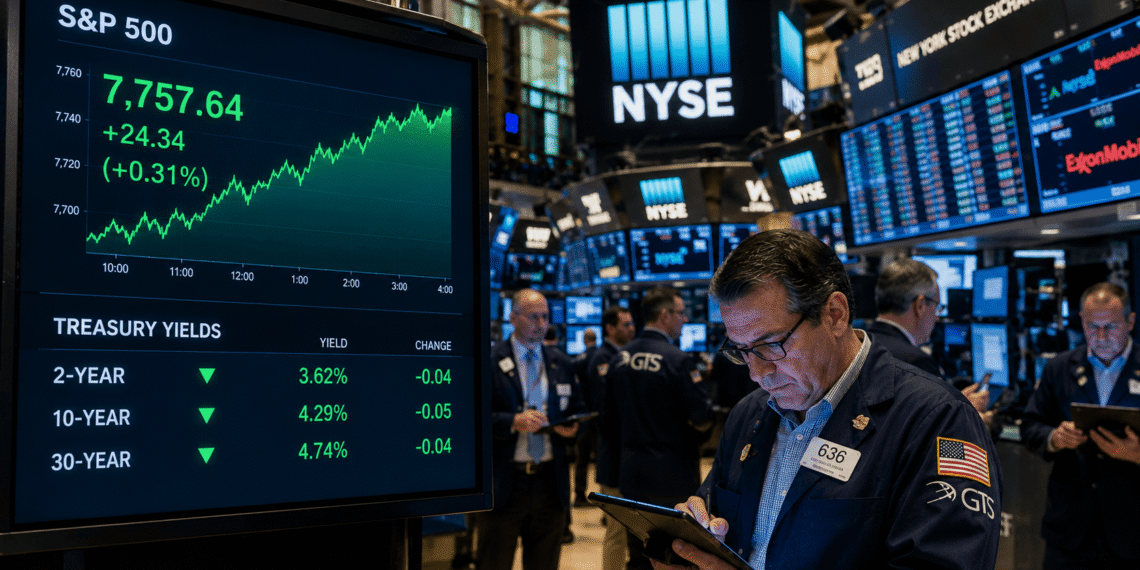 S&P 500 avanza por segundo día mientras caen los rendimientos del Tesoro y disminuyen apuestas de alza de tasas
